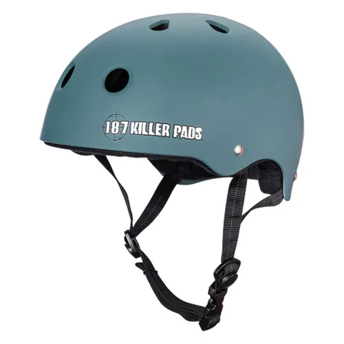 187 Skateboard Helmet Pro Skate w/ Sweatsaver Liner Stone Blue Size L