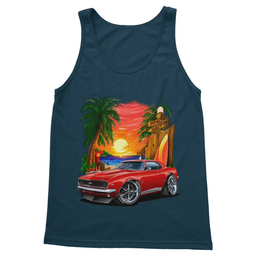 1967 Camaro SS Margaritaville Beach Car Art Classic Adult Vest Top