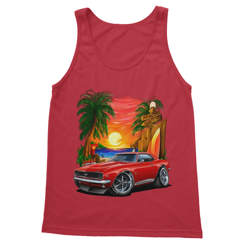 1967 Camaro SS Margaritaville Beach Car Art Classic Adult Vest Top