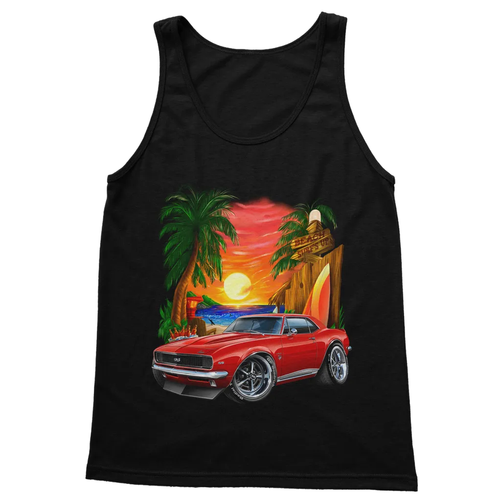 1967 Camaro SS Margaritaville Beach Car Art Classic Adult Vest Top