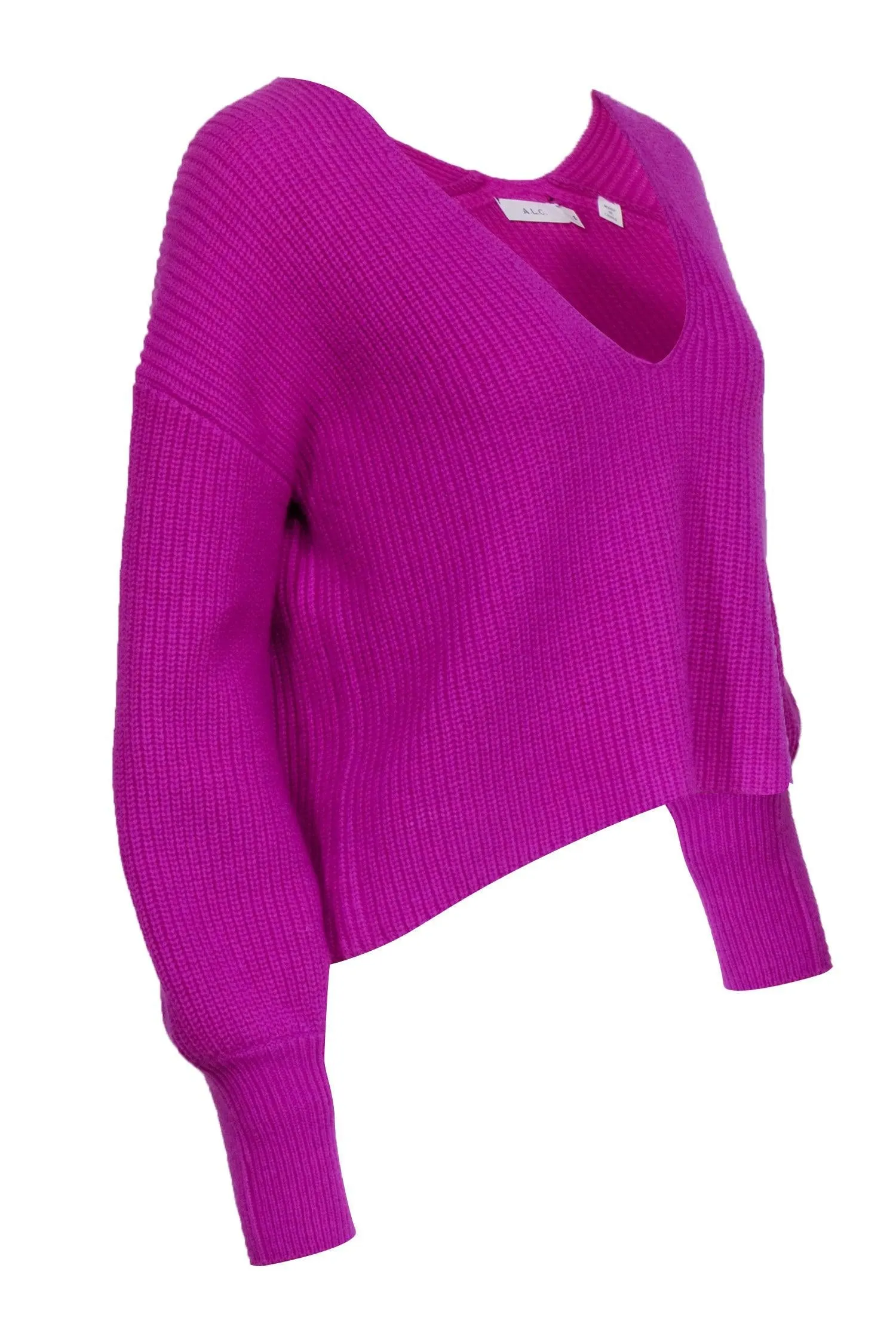 A.L.C. - Bright Purple V-Neckline Knit Sweater Sz S