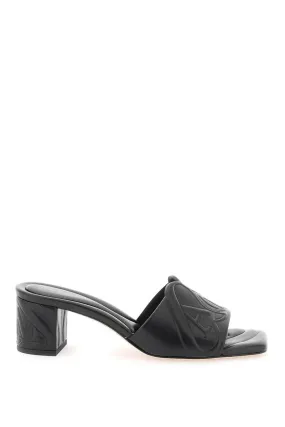 Alexander McQueen    Alexander Mcqueen Embossed Logo Leather Mules