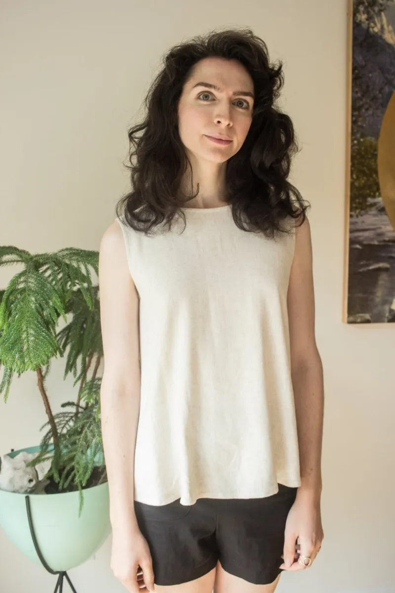 Amanda Moss Sleeveless Neala Top (Oatmeal)