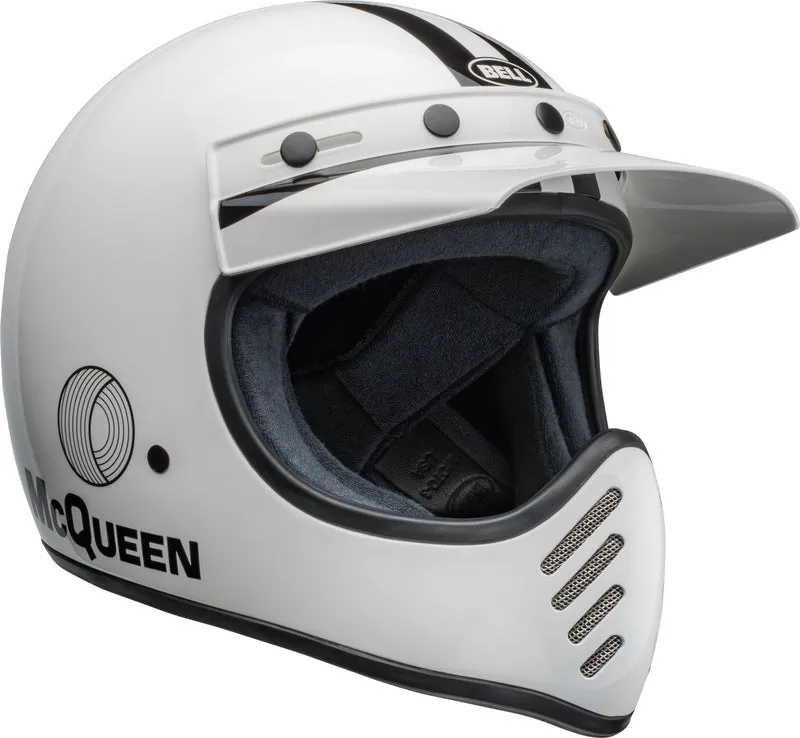 Bell Moto-3 Helmet - Steve McQueen Gloss White/Black