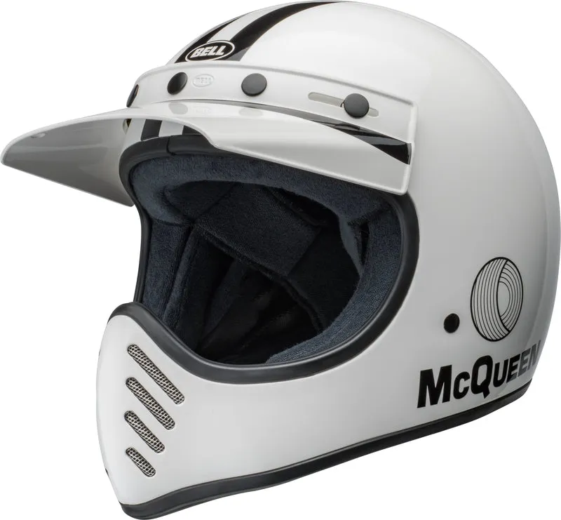 Bell Moto-3 Helmet - Steve McQueen Gloss White/Black