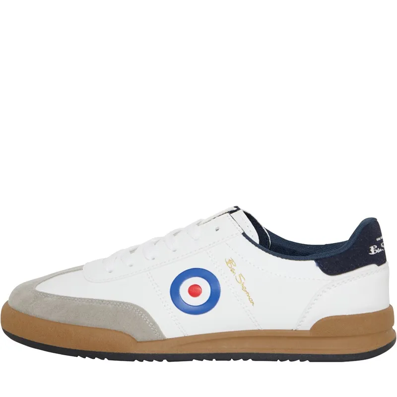 Ben Sherman Mens Sokka Target Design Trainers White/Navy/Red