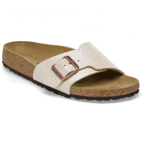 BIRKENSTOCK  Womens Catalina Graceful Pearl White Big Buckle Mules 1026528