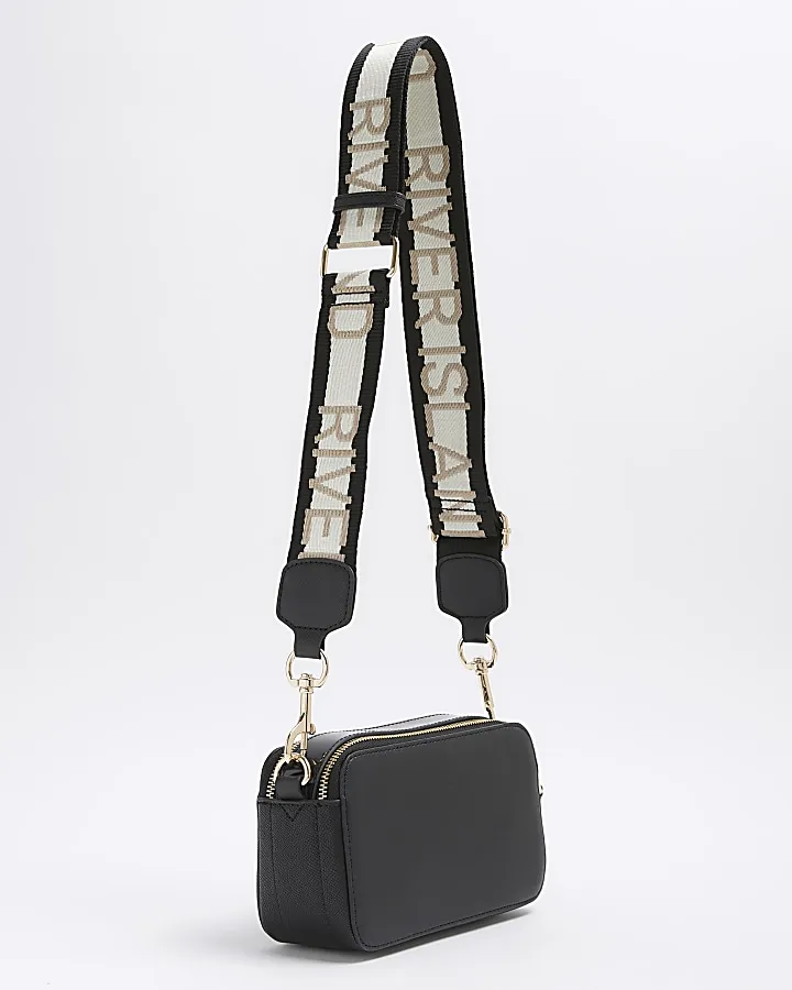 Black hardware camera cross body bag