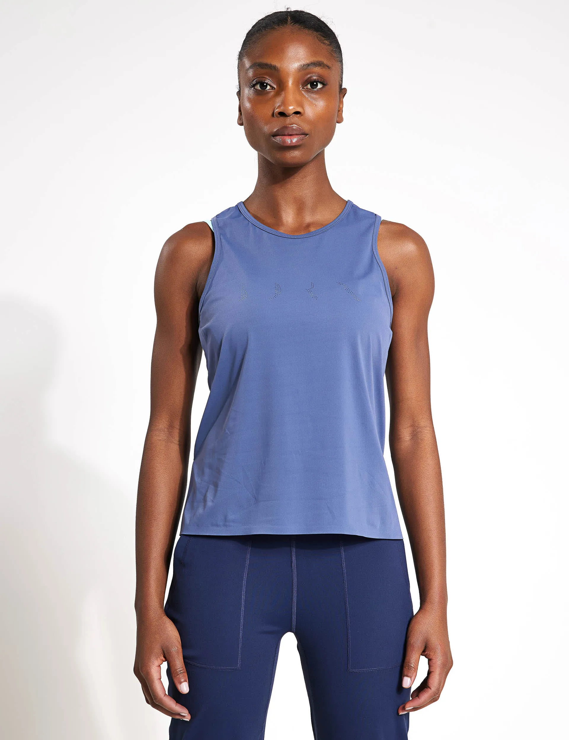 Born Women's Keira Crew Neck Racer Back Vest Top - Navy, Navy