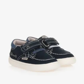 Boys Navy Blue Canvas Trainers