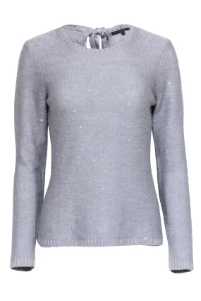 Brooks Brothers - Grey Sequin Embellished Knit Sweater Sz M