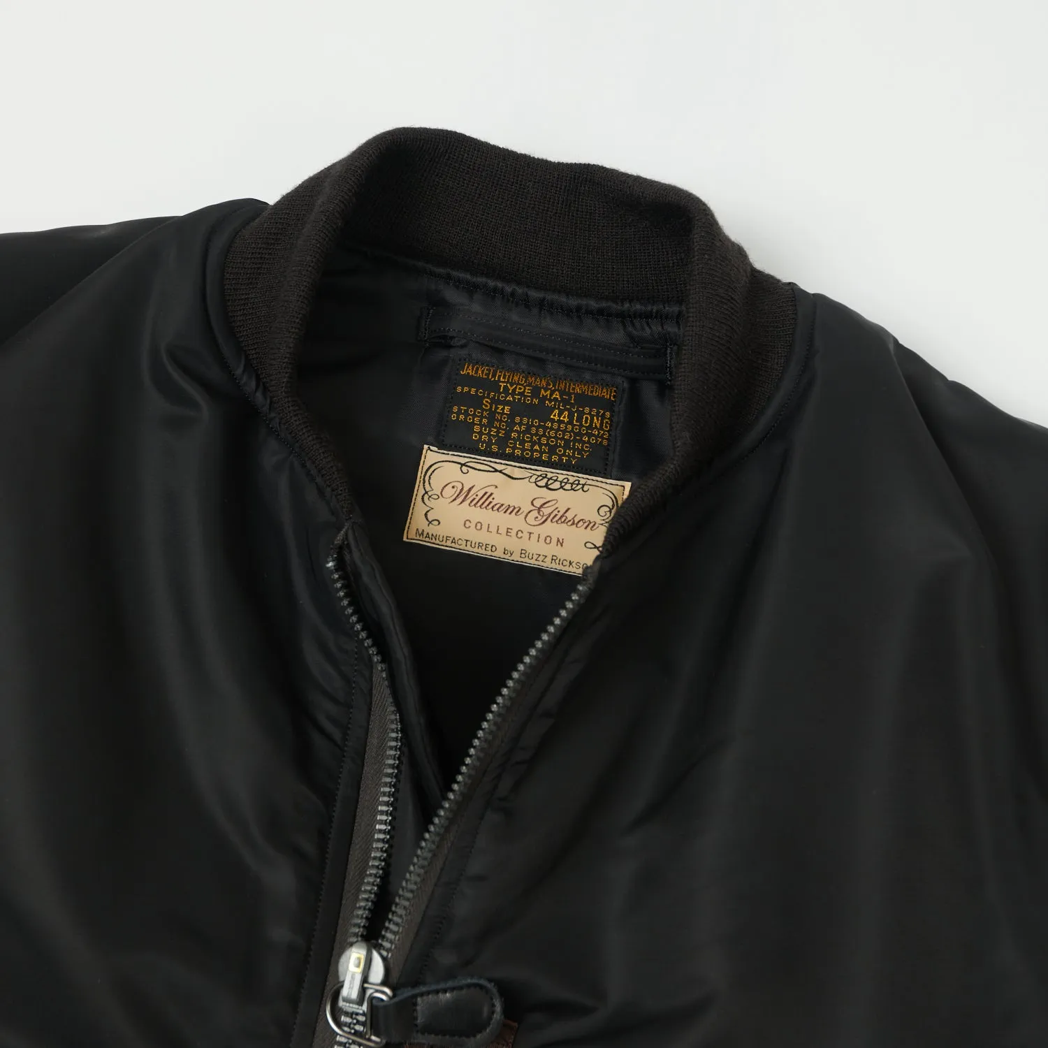 Buzz Rickson's X William Gibson Type MA-1 'Slender Long' Jacket - Black