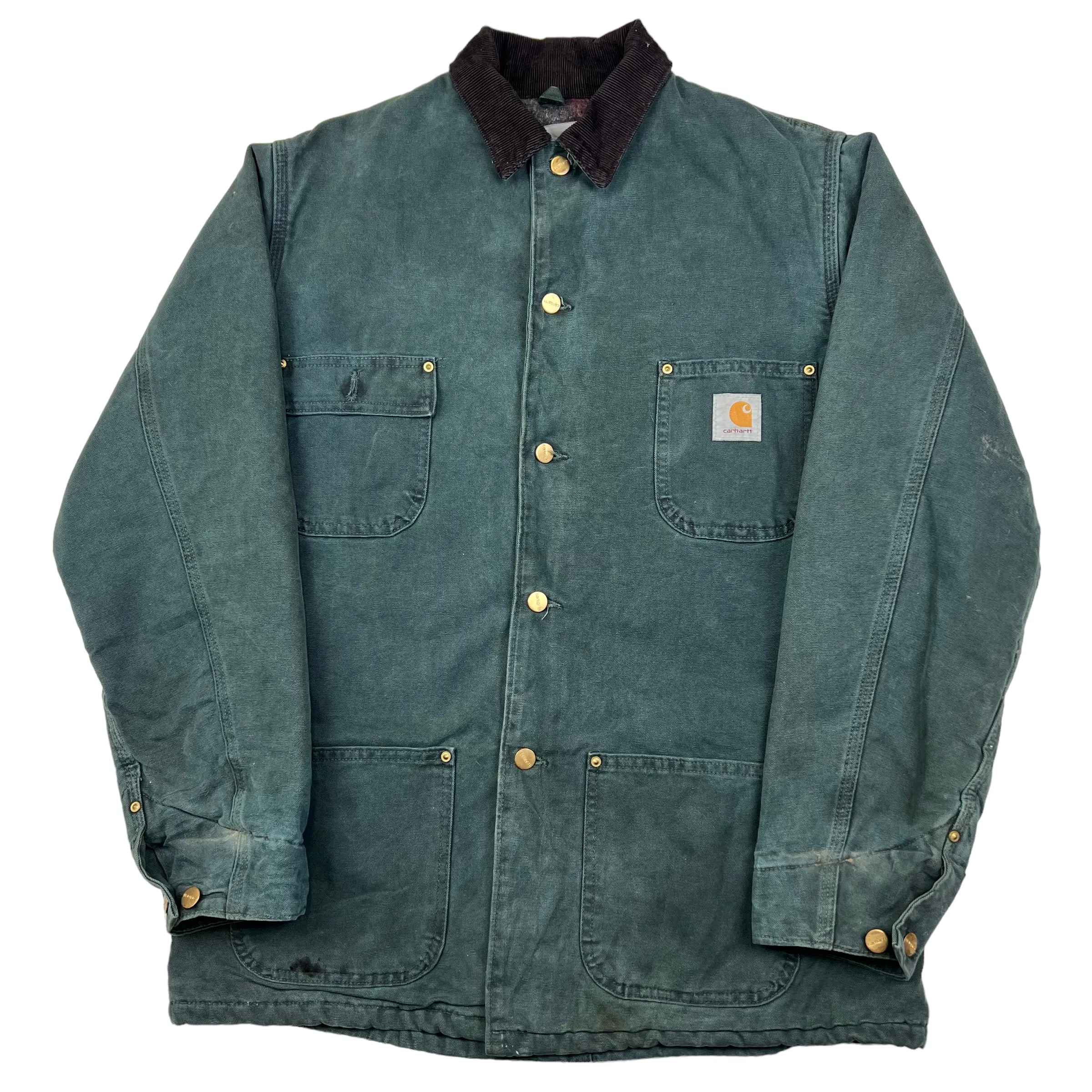 Carhartt Green Blanket Lined Chore Workwear Jacket CB2043