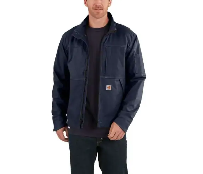 Carhartt, Jacket, 102179, FR Full Swing, Quick Duck 8.8oz, Brown, Navy, - FireProtectionOutfitters