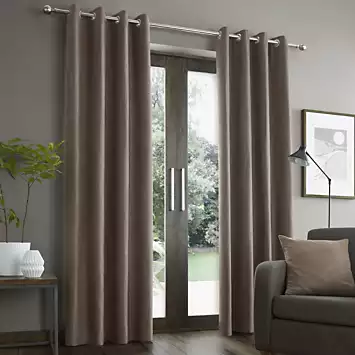 Catherine Lansfield Faux Suede Eyelet Curtains | Kaleidoscope