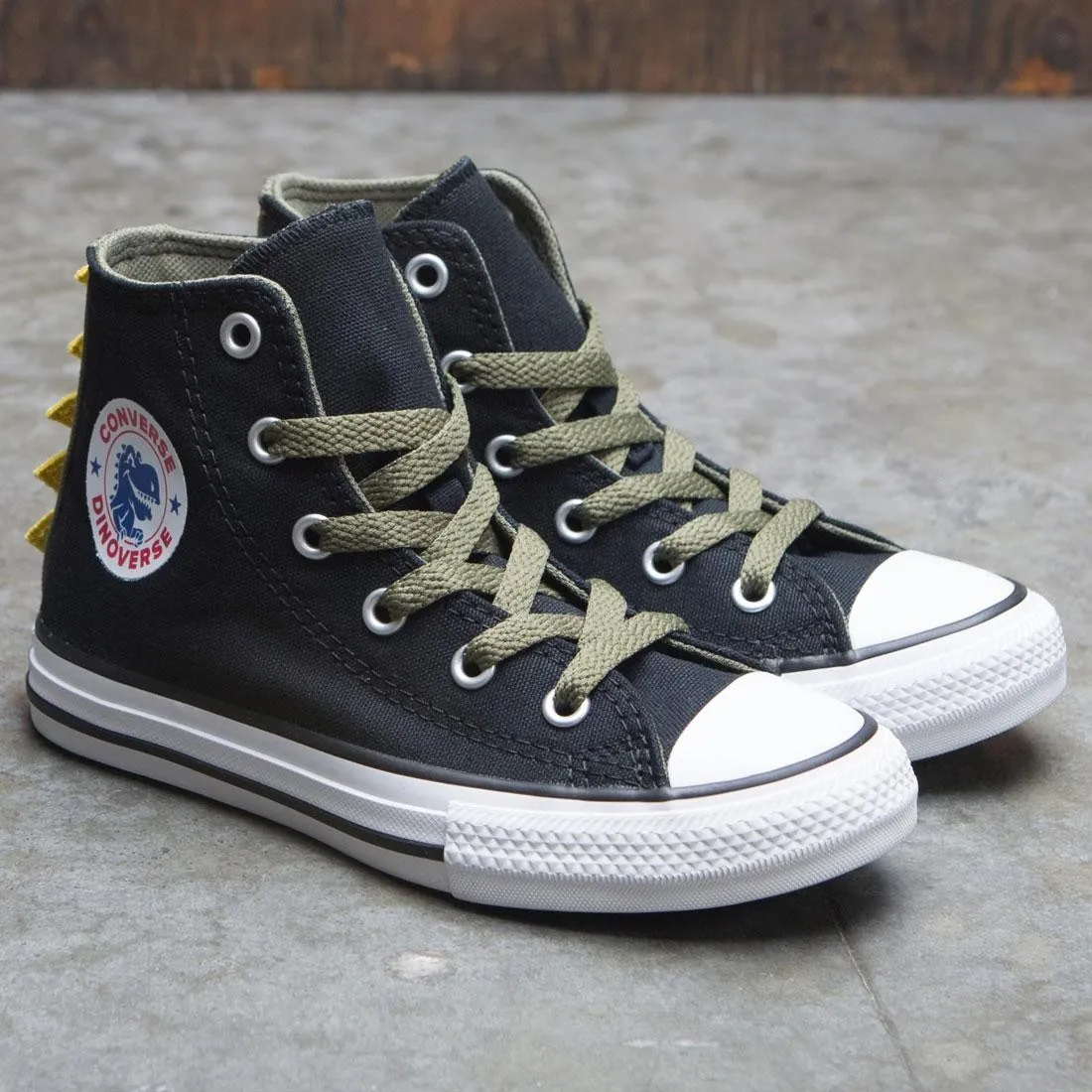 Converse Little Kids Chuck Taylor All Star Dino Spikes Hi (black / field surplus / white)