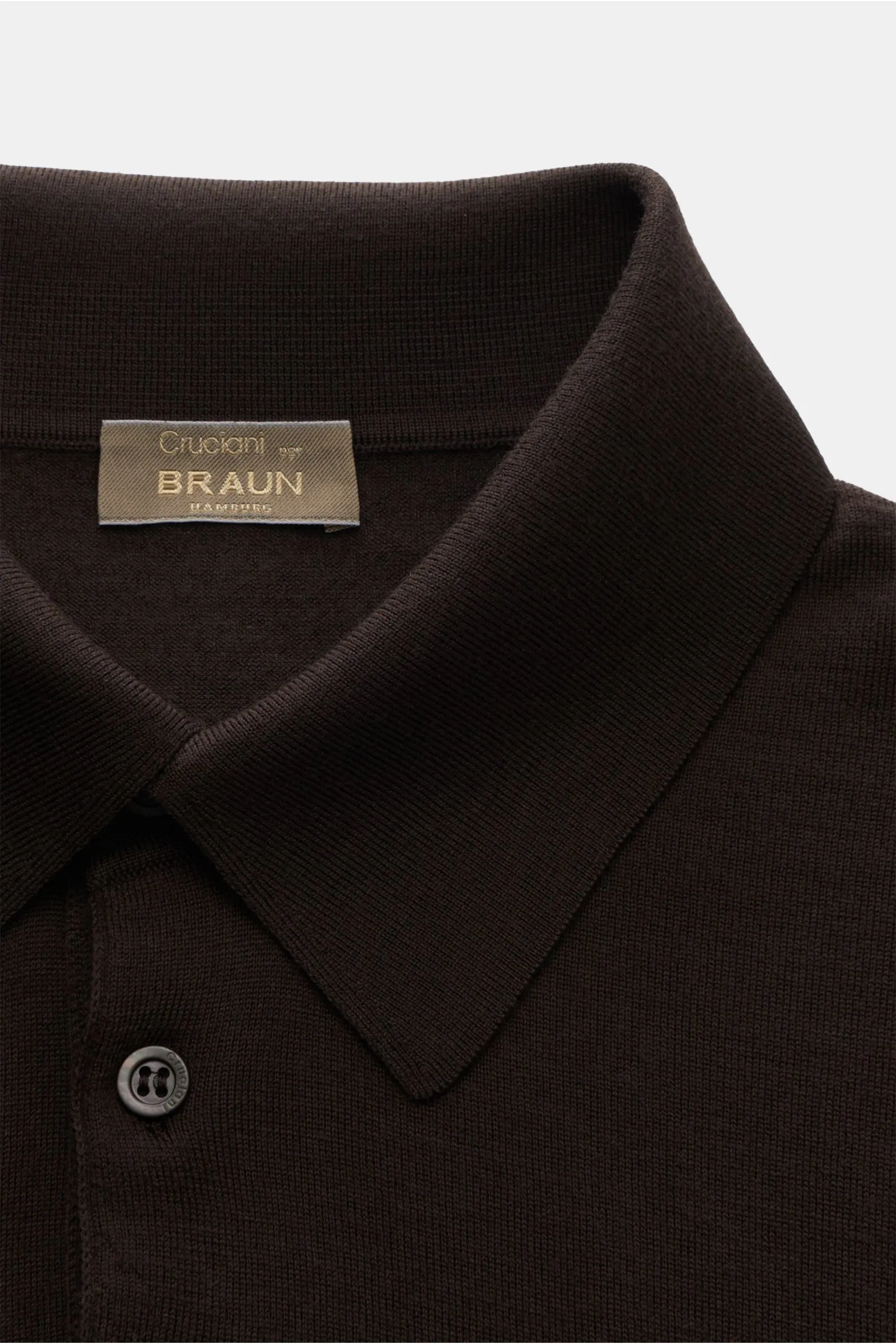 CRUCIANI knit polo dark brown