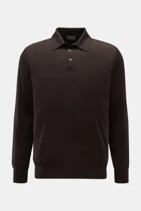 CRUCIANI knit polo dark brown