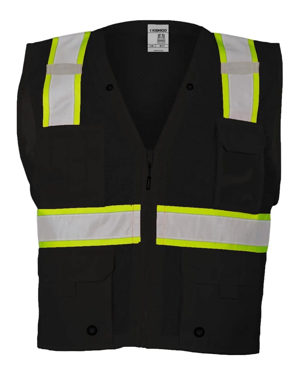 Custom Embroidery - Kishigo - EV Series Enhanced Visibility Multi-Pocket Mesh Vest - B100-111