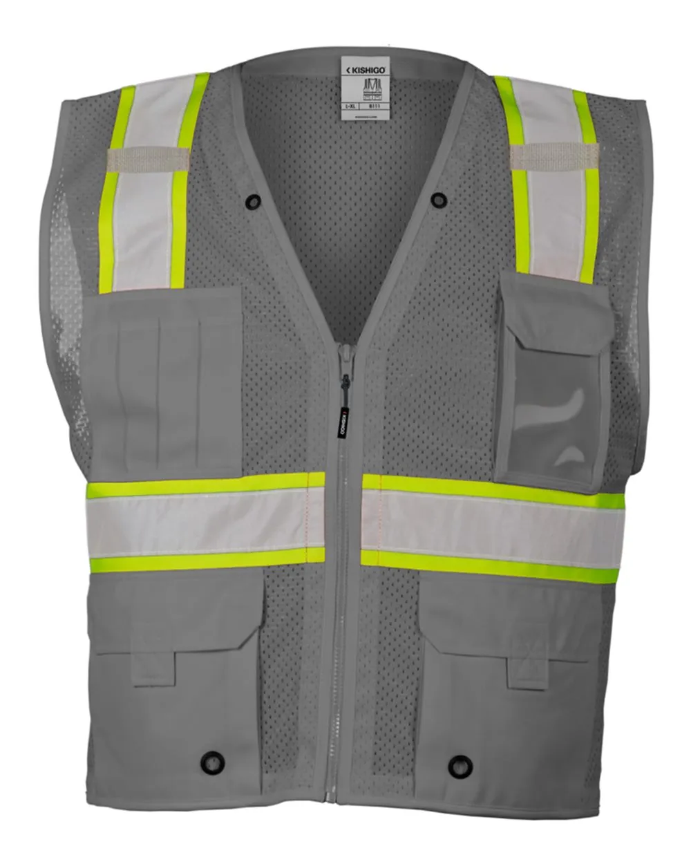 Custom Embroidery - Kishigo - EV Series Enhanced Visibility Multi-Pocket Mesh Vest - B100-111