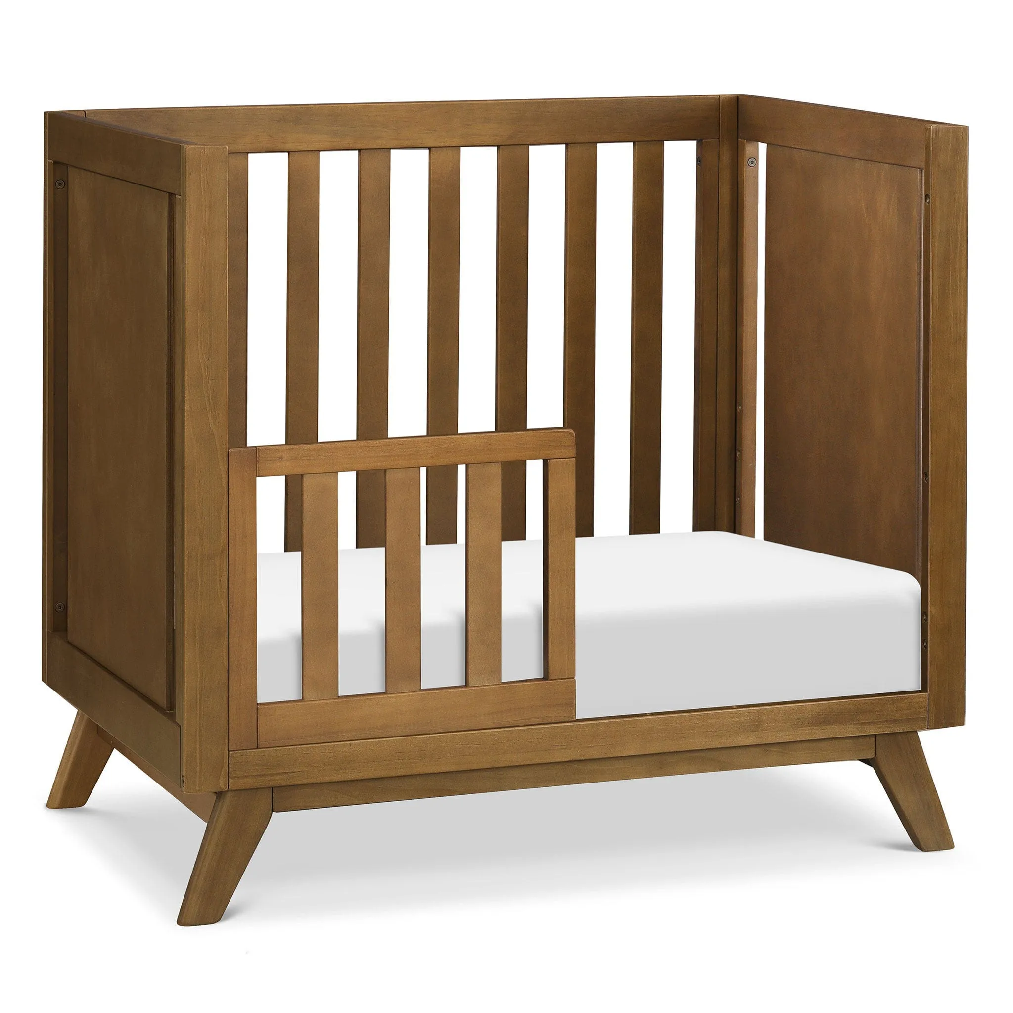 DaVinci Otto 3-in-1 Convertible Mini Crib with 4" Mattress - Walnut  - Clement