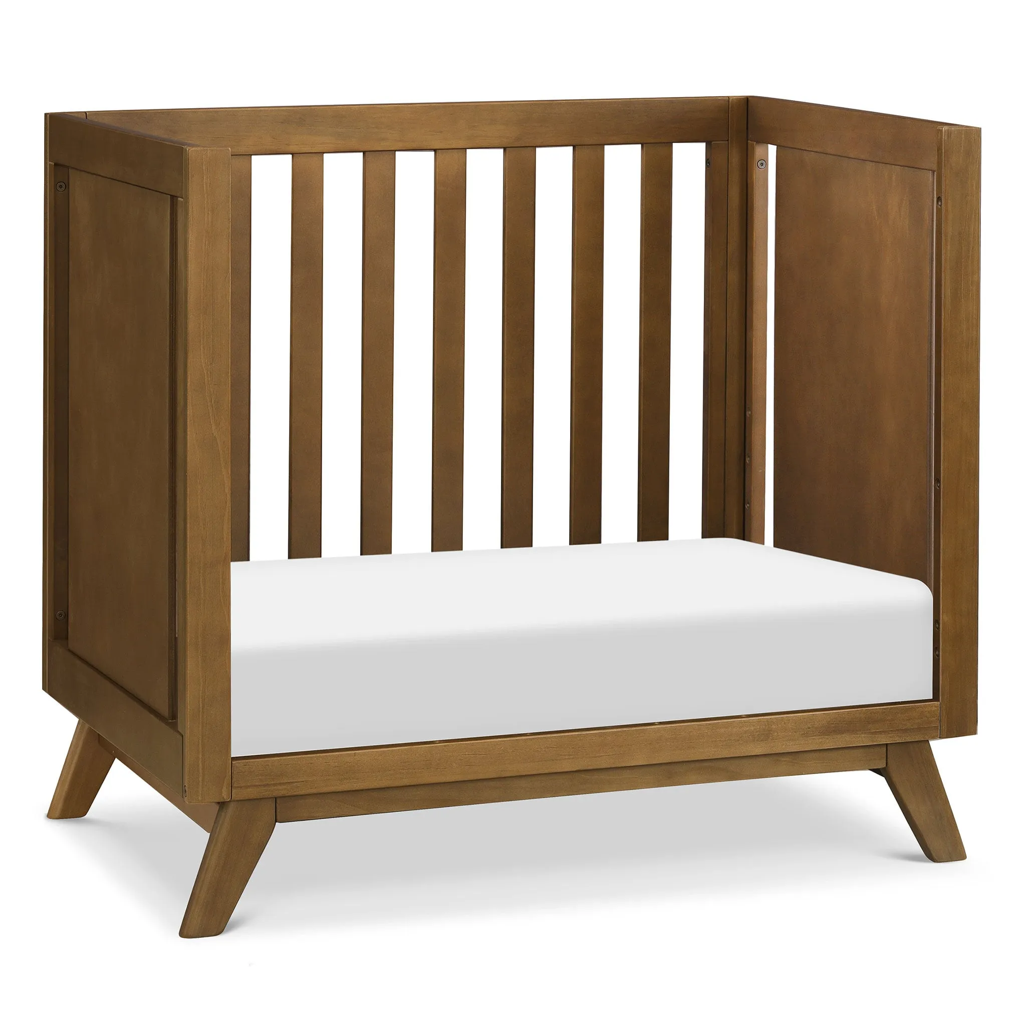 DaVinci Otto 3-in-1 Convertible Mini Crib with 4" Mattress - Walnut  - Clement