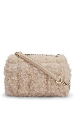 Faux-teddy shoulder bag with Double B monogram