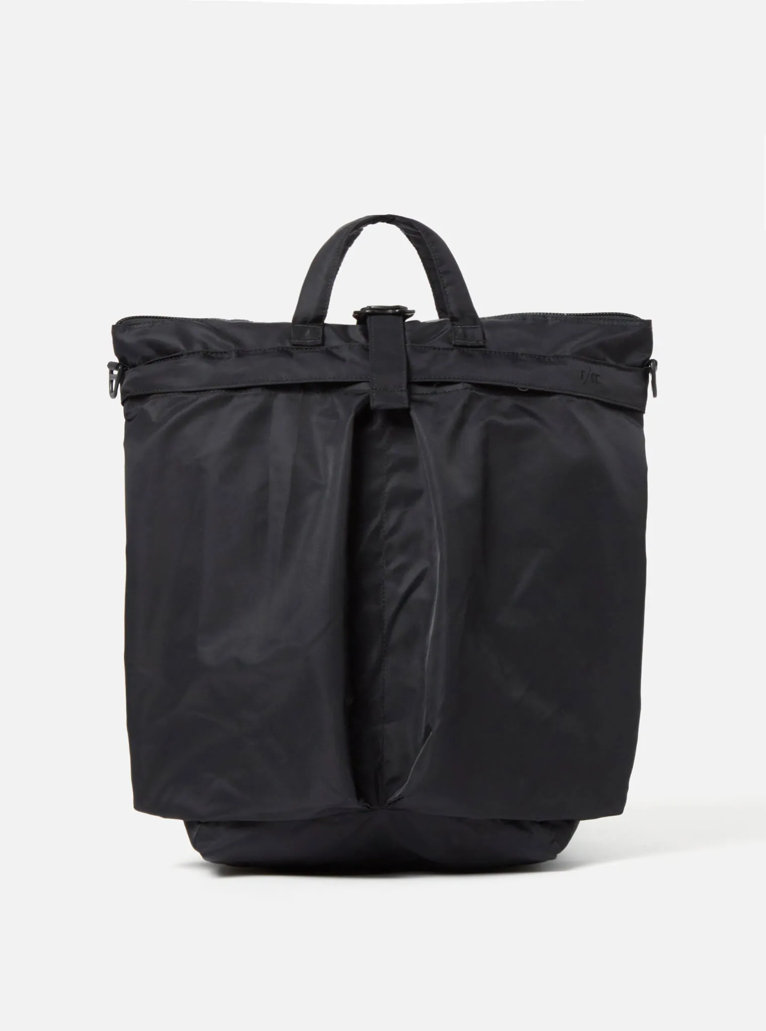 F/CE. 3-Way Helmet Bag in Black Recycled Twill