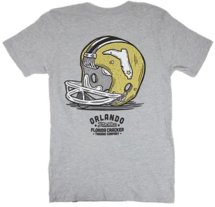 Florida Cracker Trading Co. Men's Gray UCF Helmet SS T-Shirt