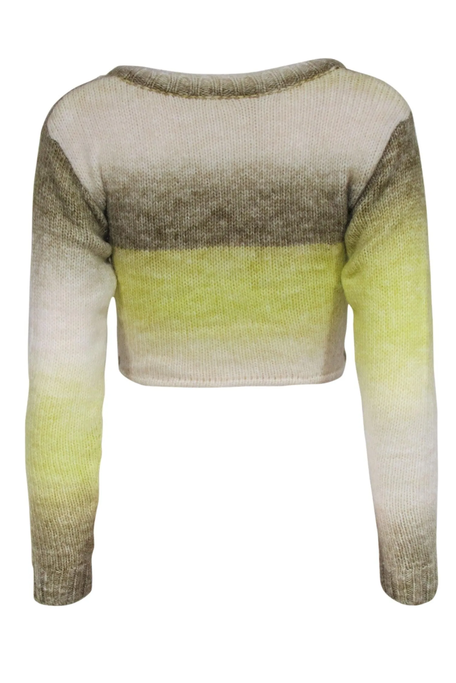 For Love & Lemons - Light Yellow Green Cropped Sweater Sz XS