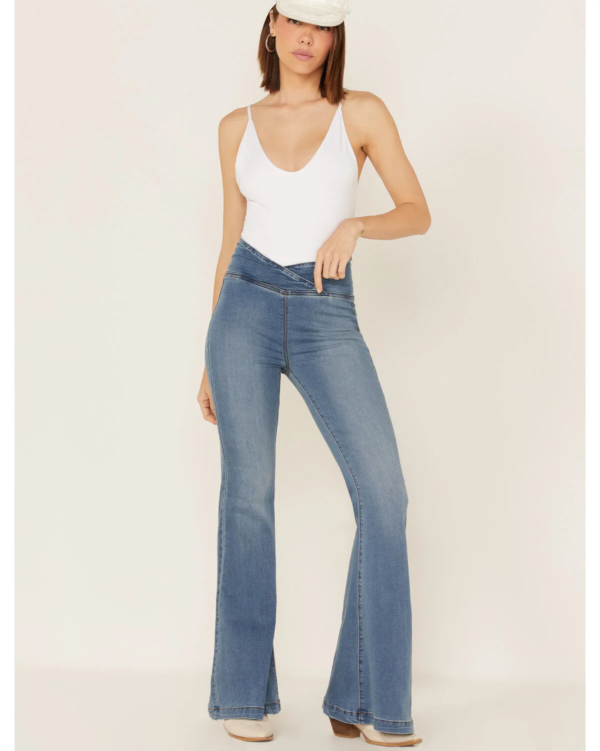 Free People Women's Venice Beach Medium Wash Flare Jeans