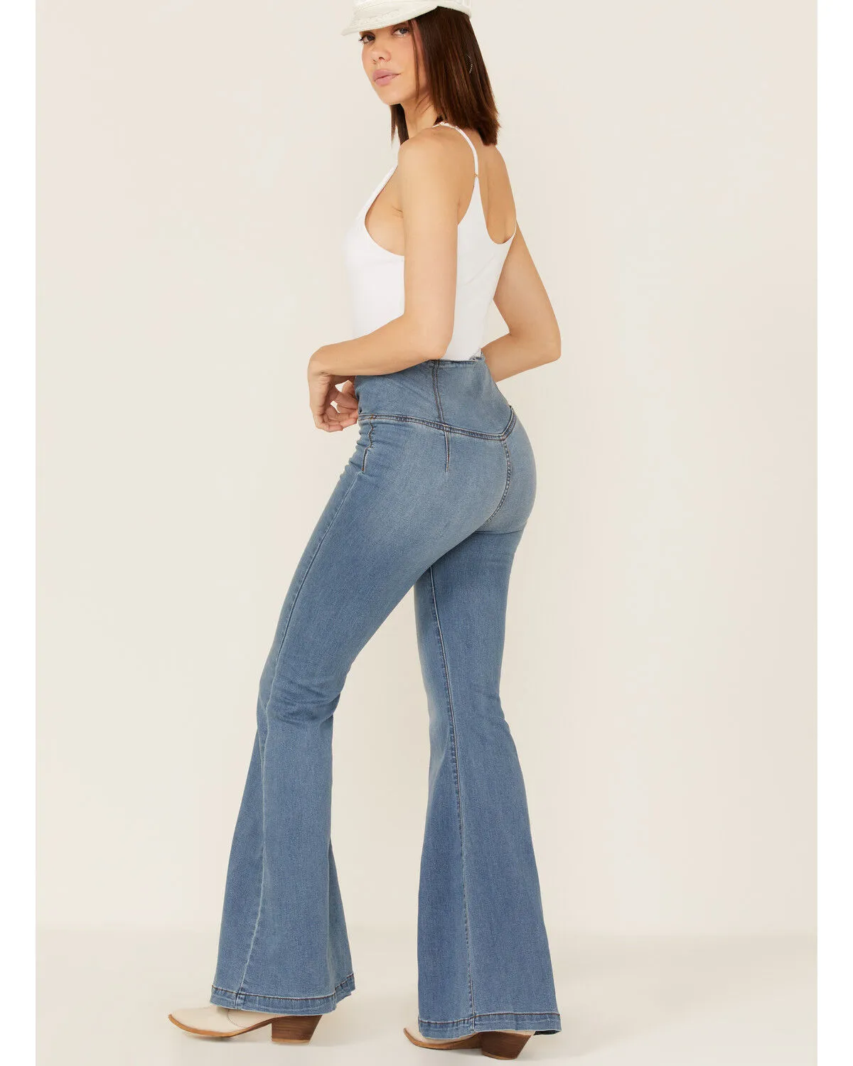 Free People Women's Venice Beach Medium Wash Flare Jeans