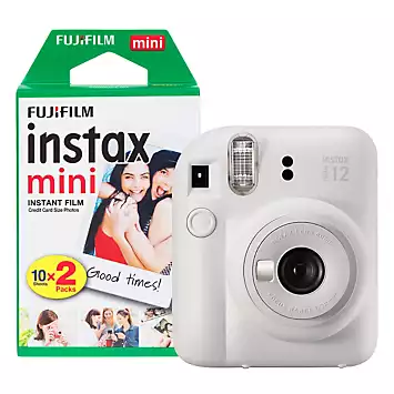 Fujifilm Instax Mini 12 Instant Camera with 20 Shot Film Pack - Clay White | Kaleidoscope