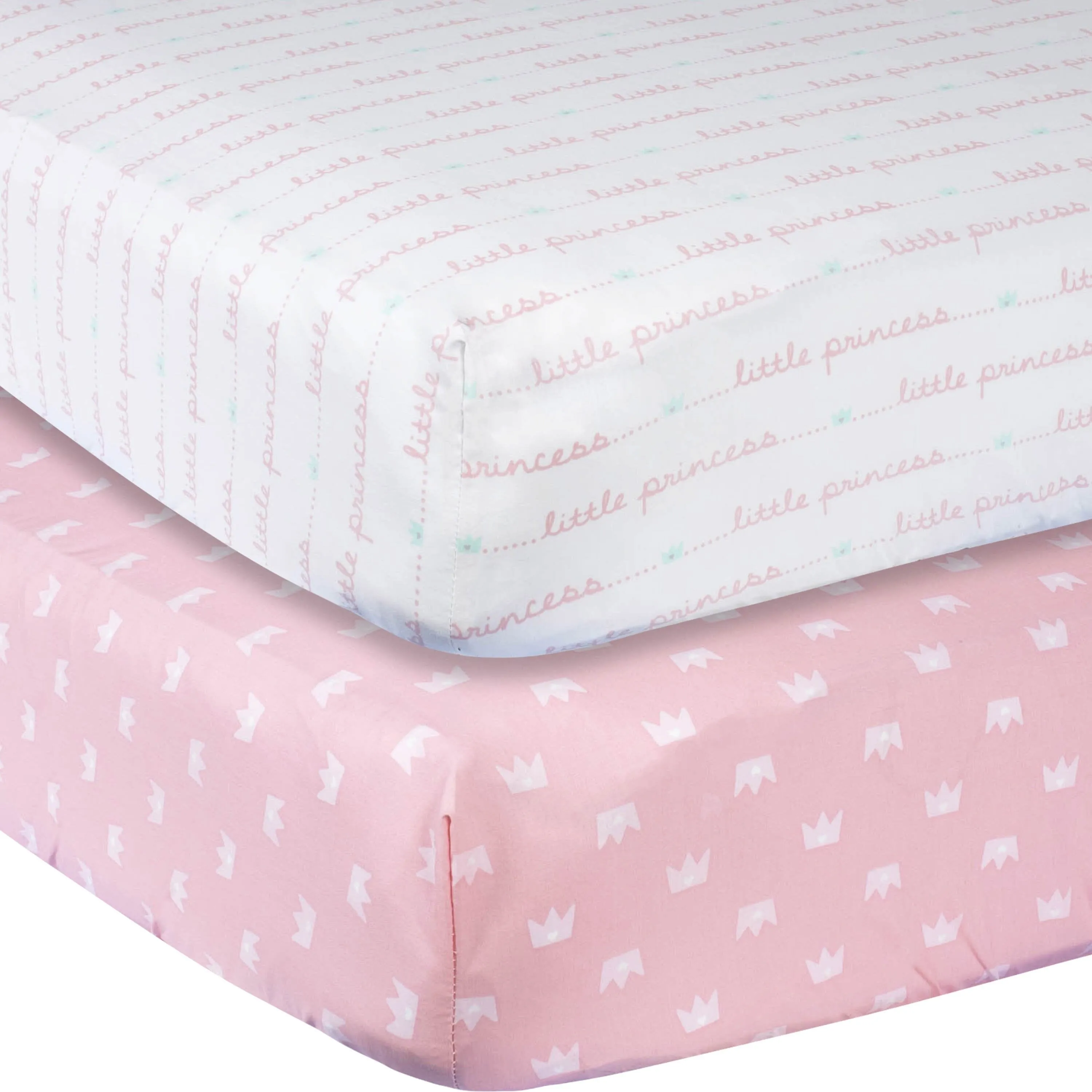 Gerber 2-Pack Baby Girls Little Princess Fitted Crib Sheet