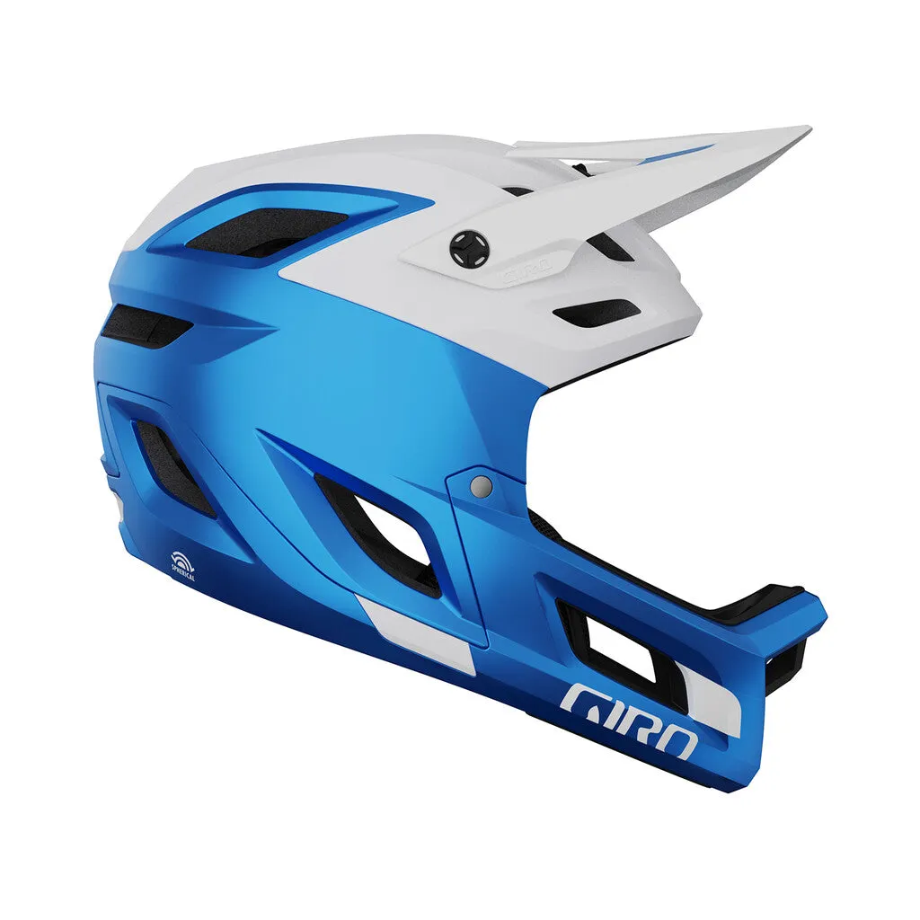 Giro Coalition Spherical Full Face Helmet - Matt White-Ano Blue