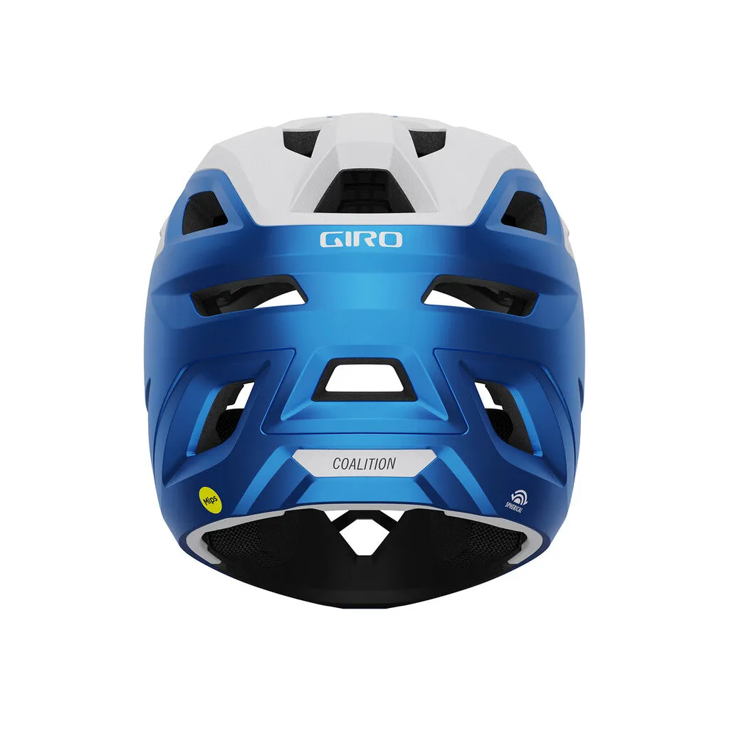 Giro Coalition Spherical Full Face Helmet - Matt White-Ano Blue