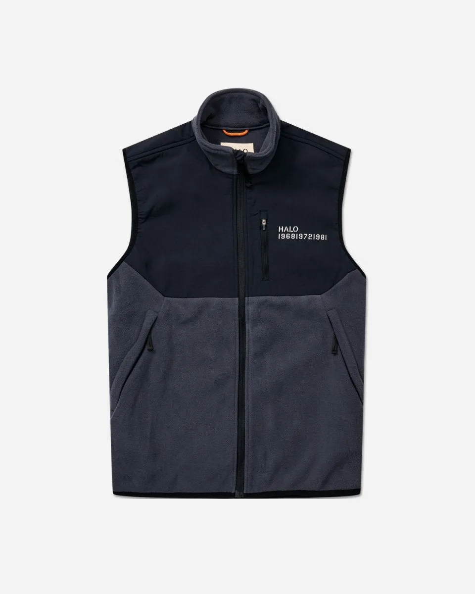 Halo Blocked Fleece Vest - Ebony