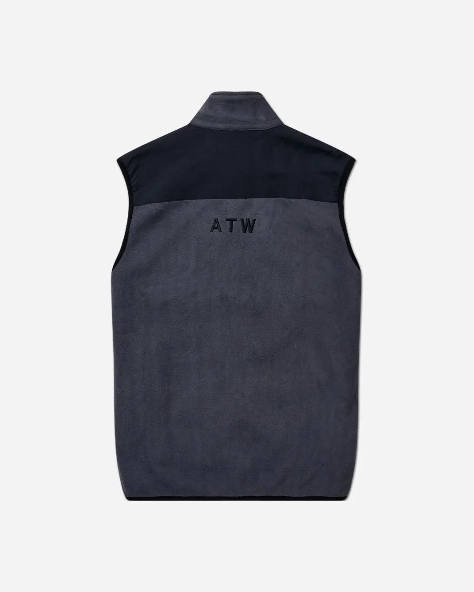 Halo Blocked Fleece Vest - Ebony