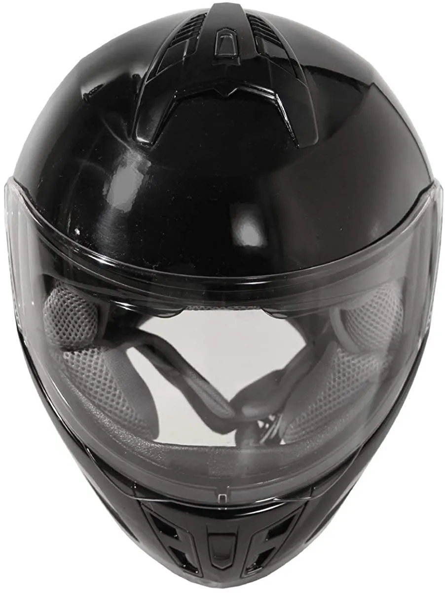 HAWK Helmets FX ST 11121 Glossy Black Modular Motorcycle Full Face Helmet for Men & Women with Dual Flip Up Sun Visor DOT Approv