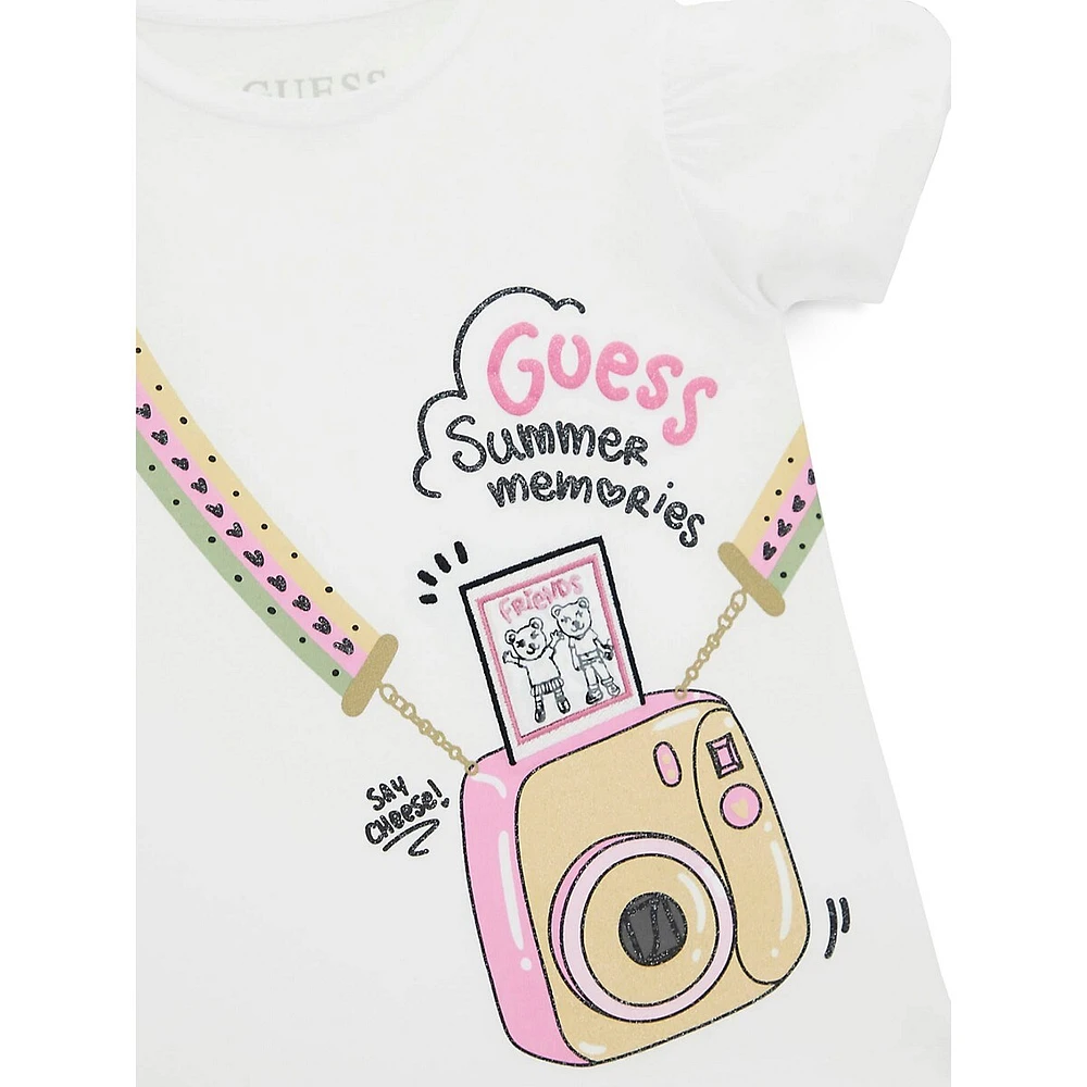 Hudson's Bay Little Girl's Camera-Print Logo T-Shirt