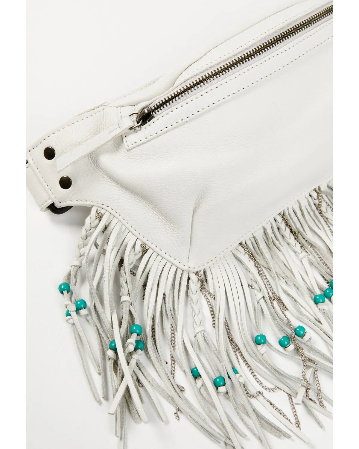 Idyllwind Women's White Jennings Beaded Fringe Crossbody Bag