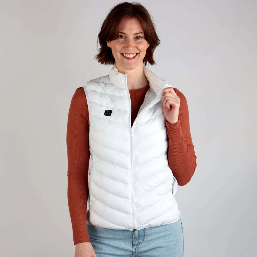 Jackoli Heated Vest - White (Ladies) with 10k Battery