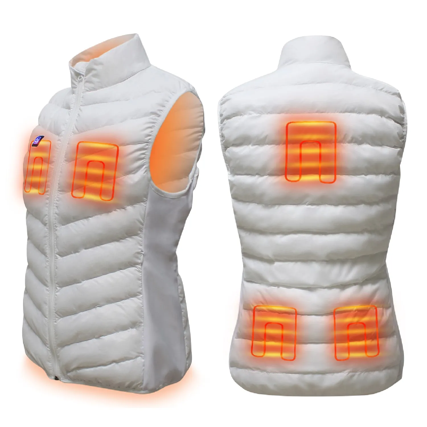 Jackoli Heated Vest - White (Ladies) with 10k Battery