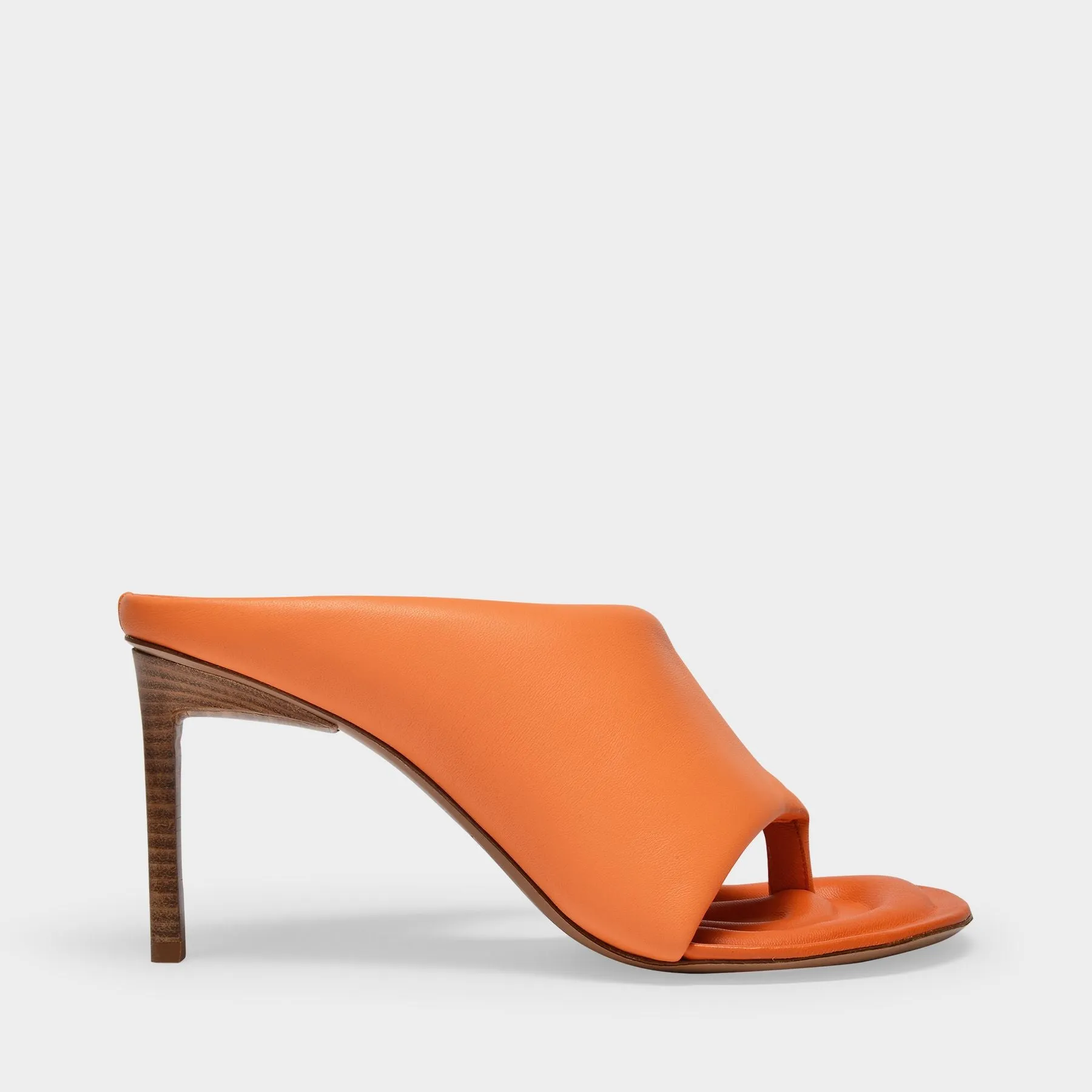 Jacquemus  Les Mules Limone in Orange Leather