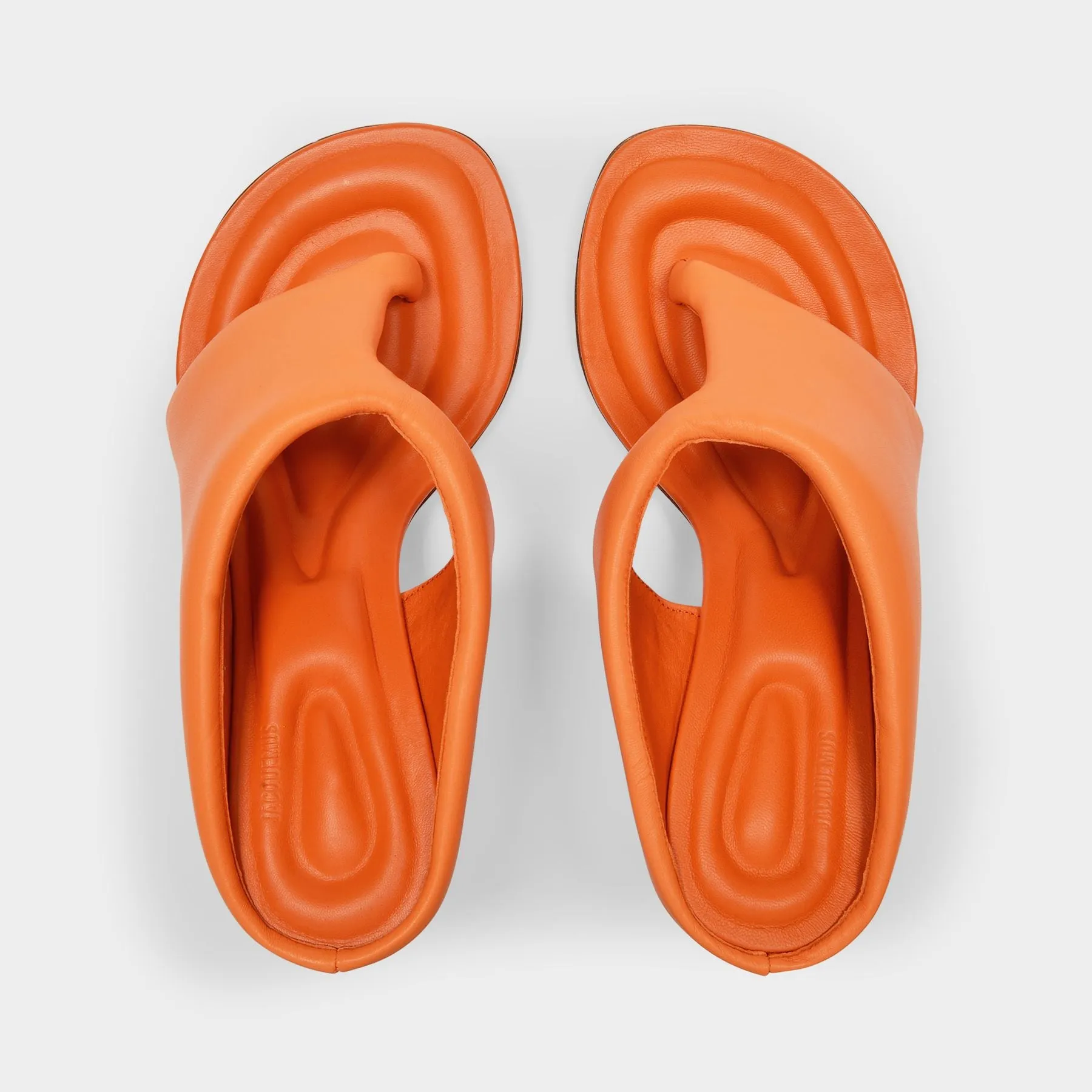 Jacquemus  Les Mules Limone in Orange Leather