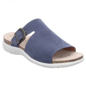 JOSEF SEIBEL  Womens Riley 04 Dark Blue Buckle Mules 69704 904 505