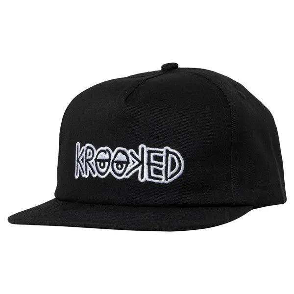 Krooked Skateboards Eyes Unstructured Snapback Hat Black - White