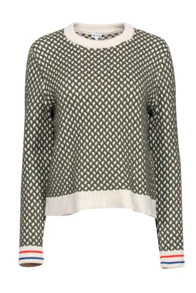 Kule - Olive & Cream Double Knit Sweater Sz M