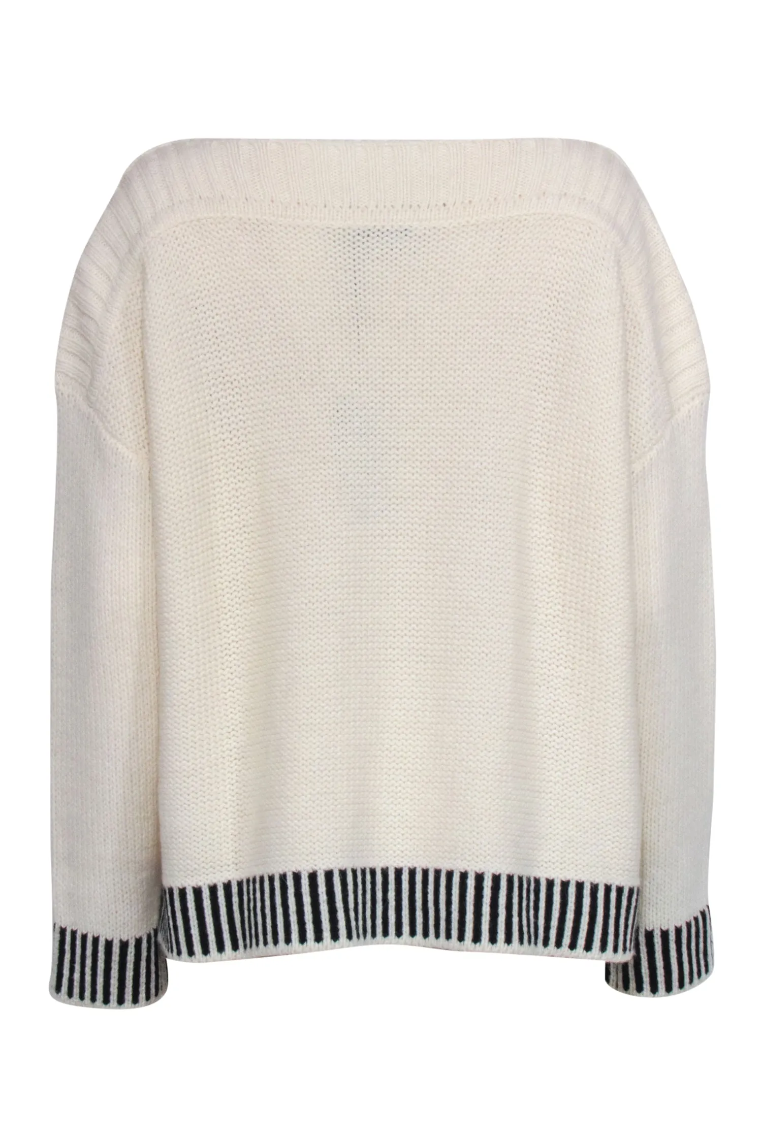 Liu Jo - Ivory Knit Sweater w/Abstract Print Front Sz L