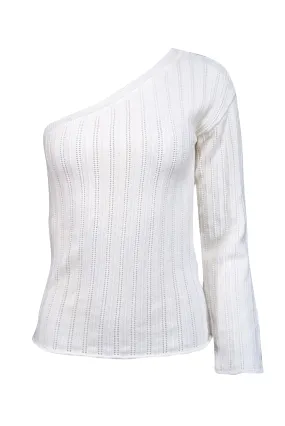 Lovers + Friends - Ivory Knit One Shoulder Sweater Sz S